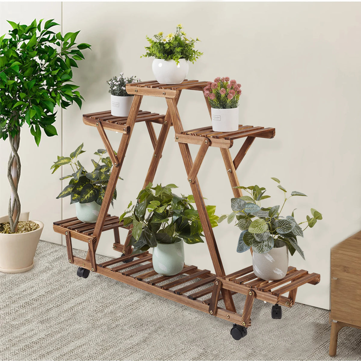 Triangular Plant Shelf 6-Potted