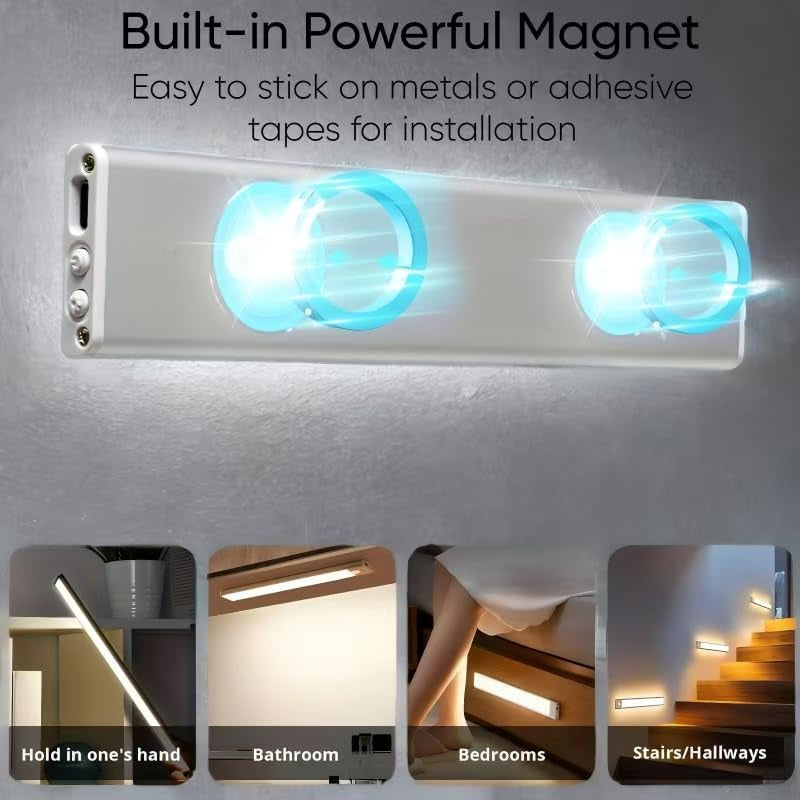 Rechargeable Magnetic Motion-Sensor under Cabinet Light — 2-Pack