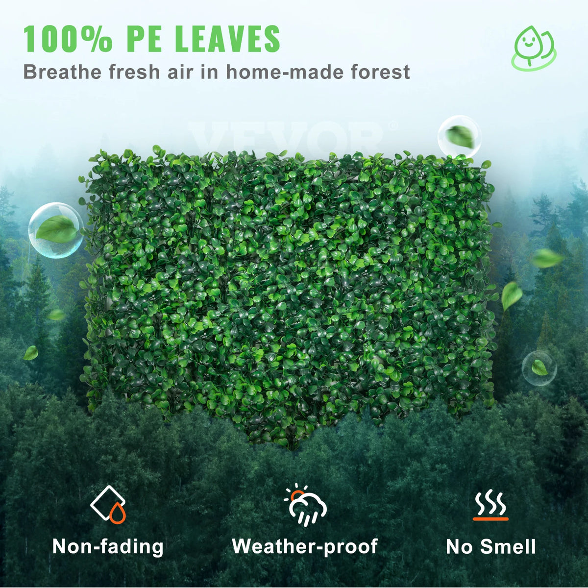 Artificial Boxwood Hedge Panels — 12-Pack, 10 × 10 In, UV Protected