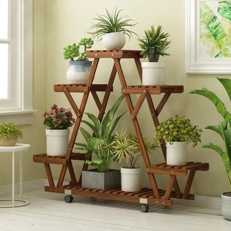 Triangular Plant Shelf 6-Potted