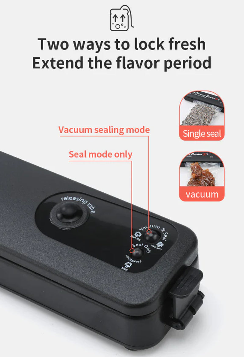 Automatic Vacuum Sealer Machine for Food Storage with Seal Bags