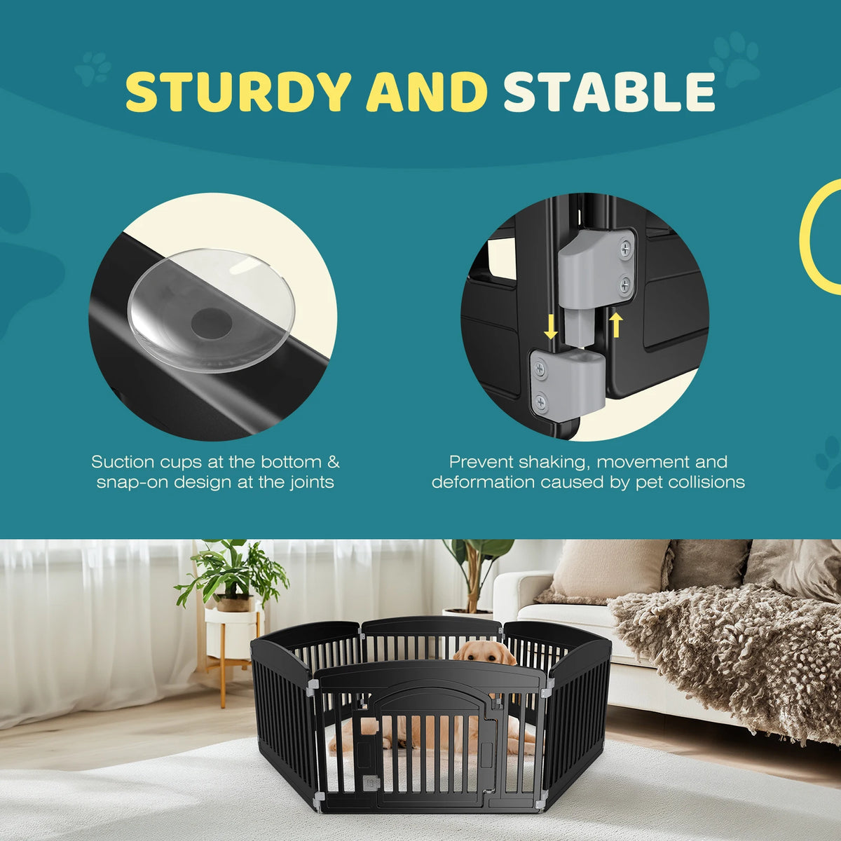 Foldable Dog Playpen — 24 in Panels, Indoor & Outdoor